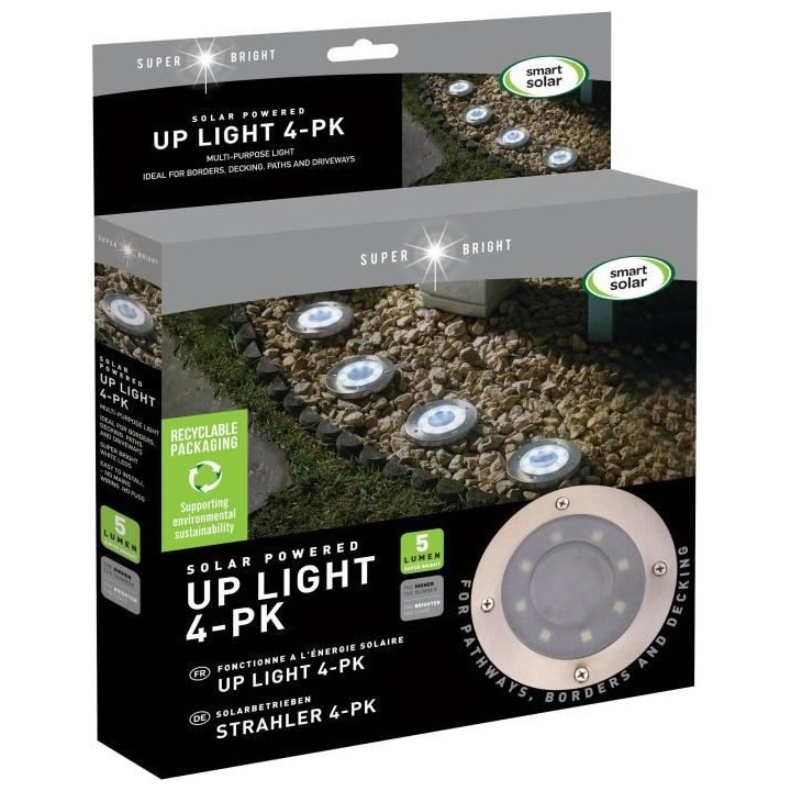 Spot solaire UpSMART GARDEN -Light - Pack de 4  5 lumens
