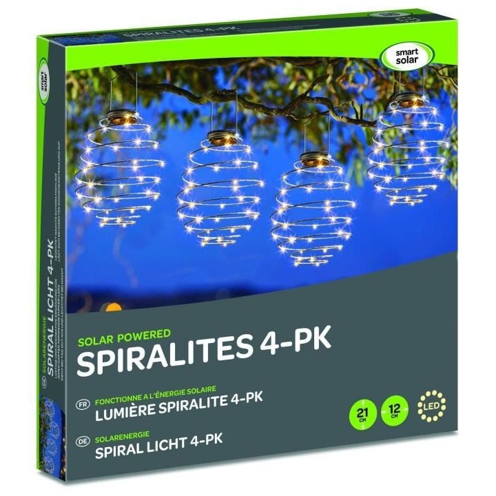 Lanterne solaire Spiralight SMART GARDEN - Pack de 4