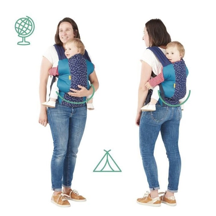 Badabulle Porte-bébé physiologique Easy and Go, Portage dorsal et ve