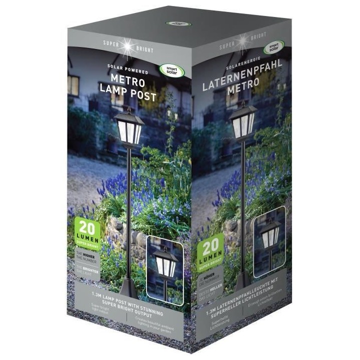 Lampadaire solaire Metro SMART GARDEN - 20 lumens