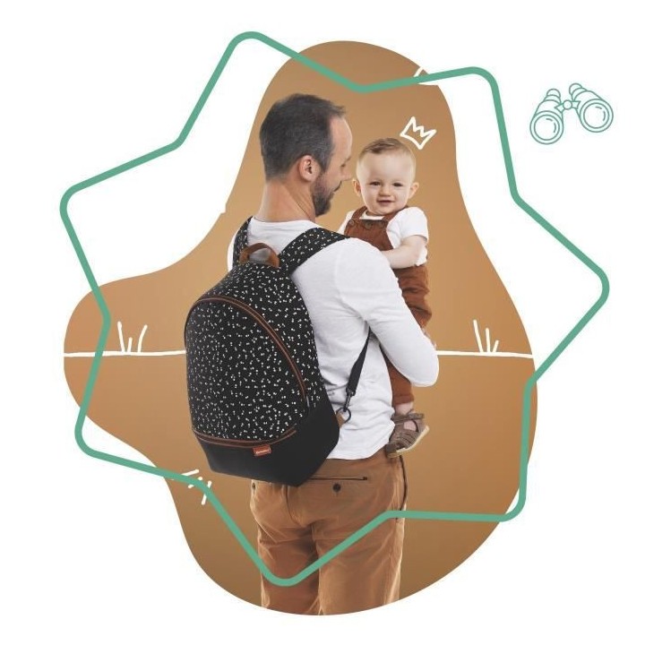 BADABULLE Sac a dos a langer Casual & Go, avec matelas a langer et gra