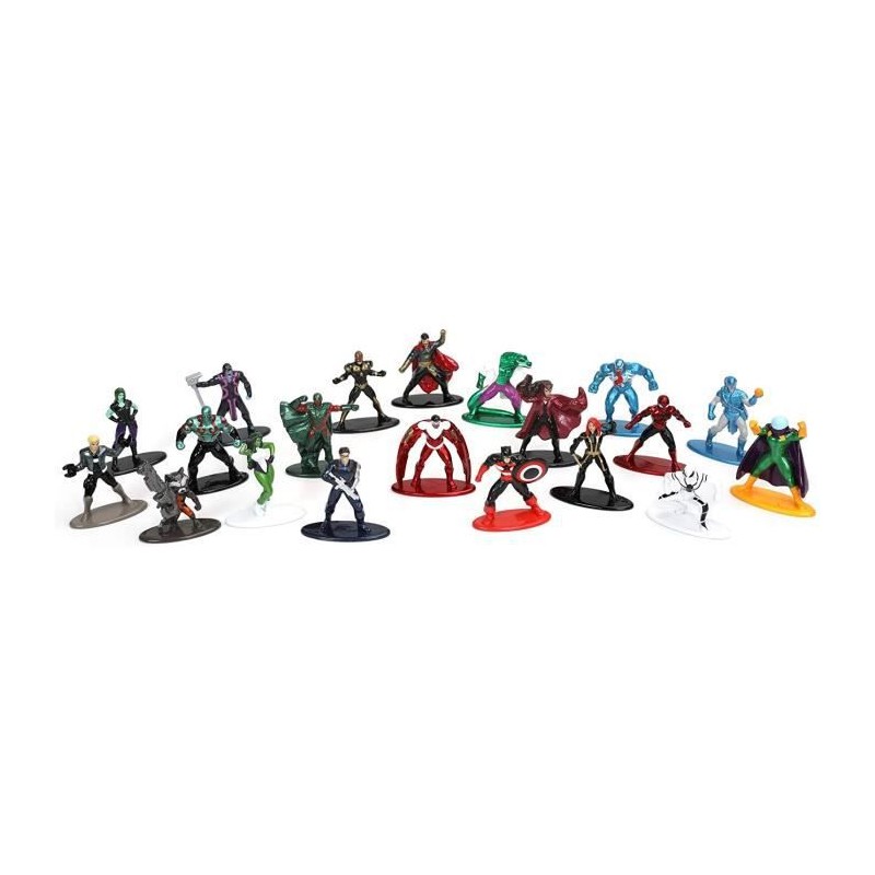 Figurines Coffret 20 pieces 4cm Marvel - Métal - Jada