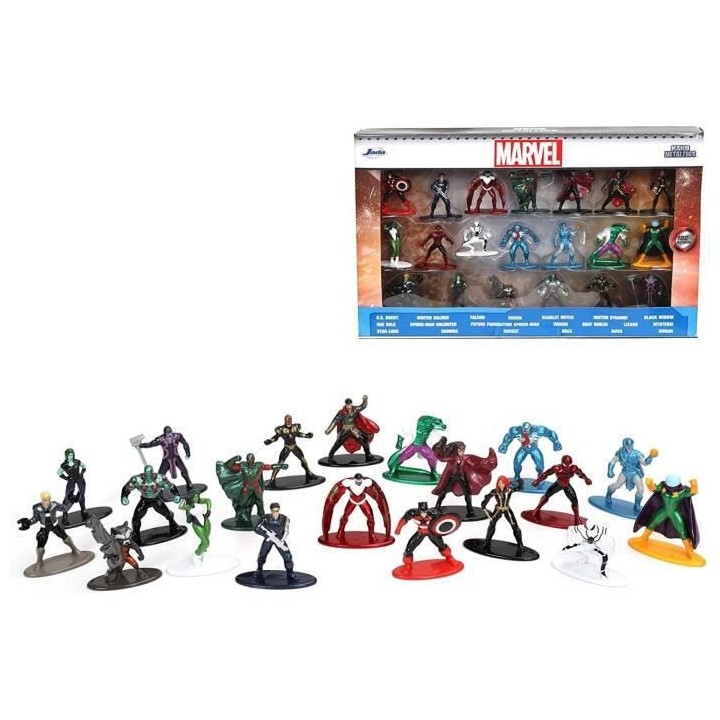 Figurines Coffret 20 pieces 4cm Marvel - Métal - Jada