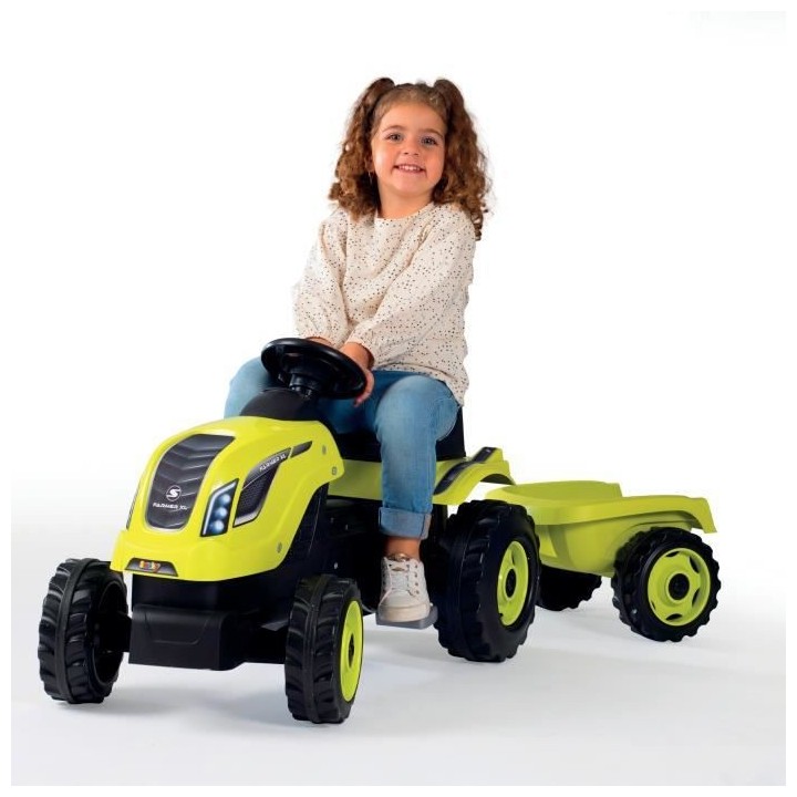 SMOBY Tracteur a pédales Farmer XL + Remorque - Vert