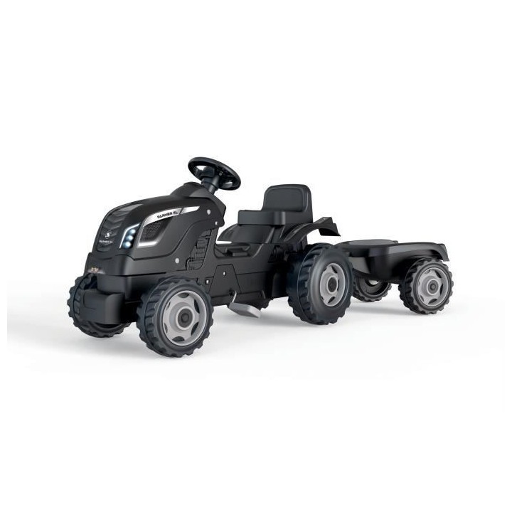 SMOBY Tracteur a pédales Farmer XL + Remorque - Noir
