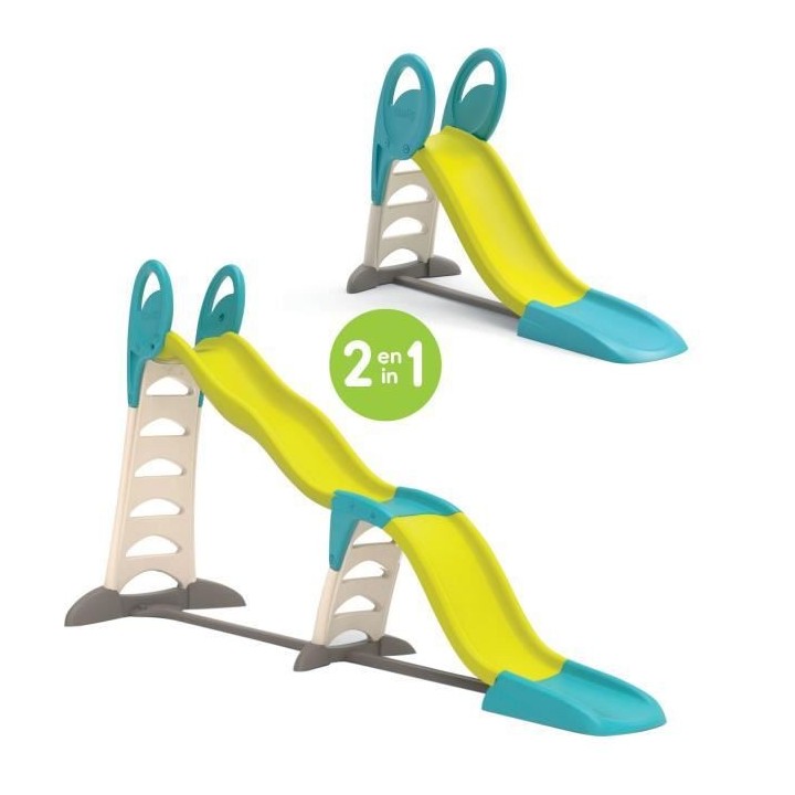 SMOBY Toboggan modulable Super MegaGliss - Bleu/Vert - Glisse : 170 a