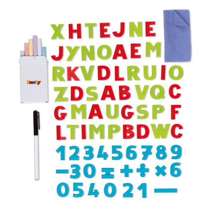 SMOBY Tableau Evolutif Ardoise Double Face 80 Accessoires