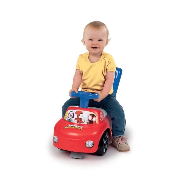 SMOBY - SPYDEY Porteur auto - Fonction Trotteur - Volant Directionnel