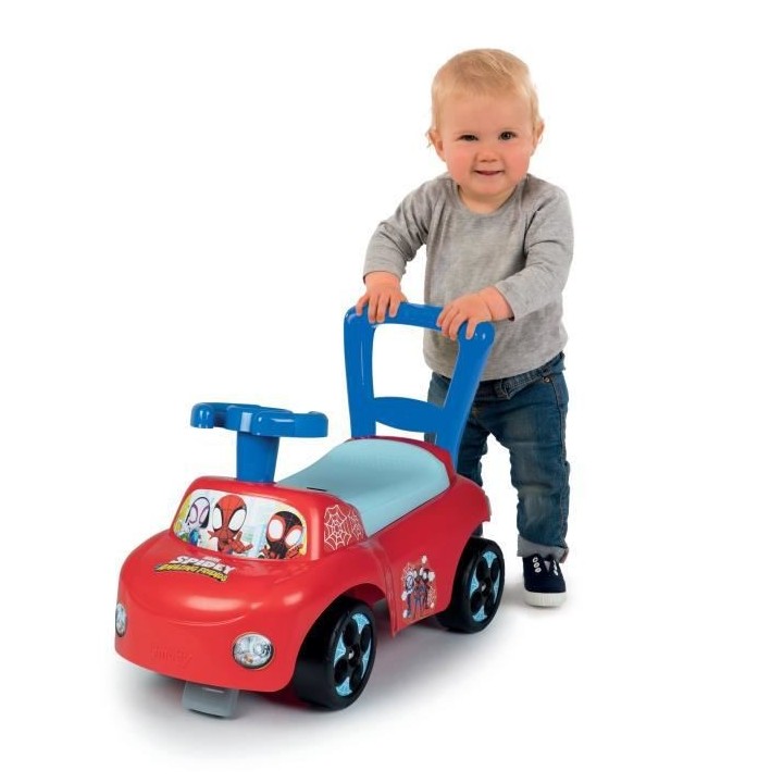 SMOBY - SPYDEY Porteur auto - Fonction Trotteur - Volant Directionnel