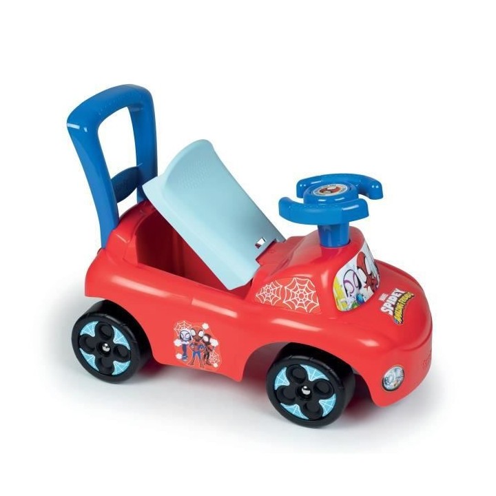 SMOBY - SPYDEY Porteur auto - Fonction Trotteur - Volant Directionnel