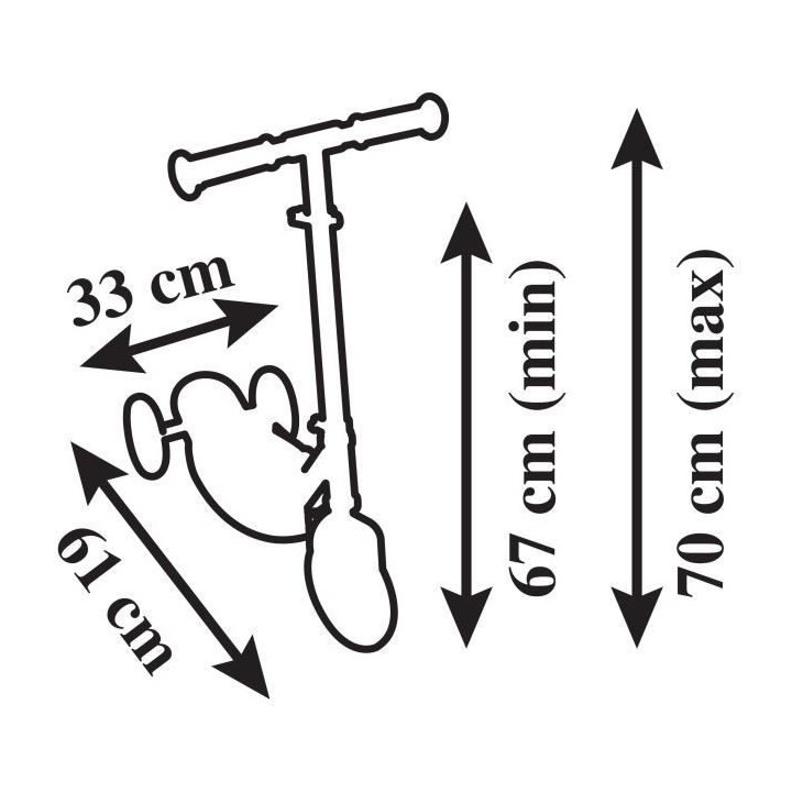 SMOBY - FROZEN Patinette 3 roues pliable - Bois et métal - Guidon ré