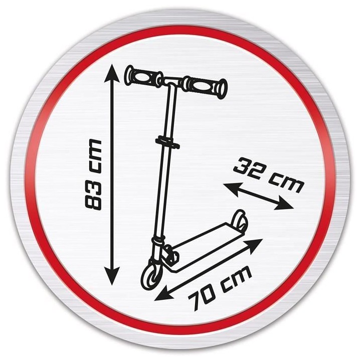 SMOBY - CARS Patinette 2 roues pliable - Strucure métale - Guidon ré