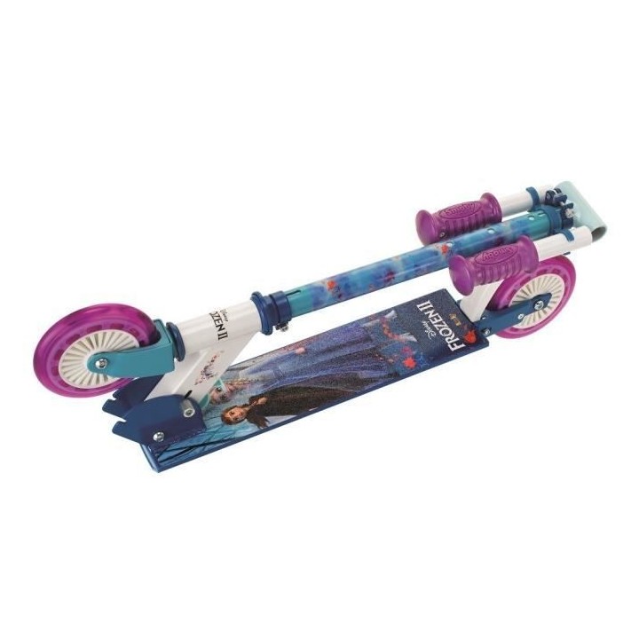 SMOBY - FROZEN Patinette 2 roues pliable - Strucure métale - Guidon r