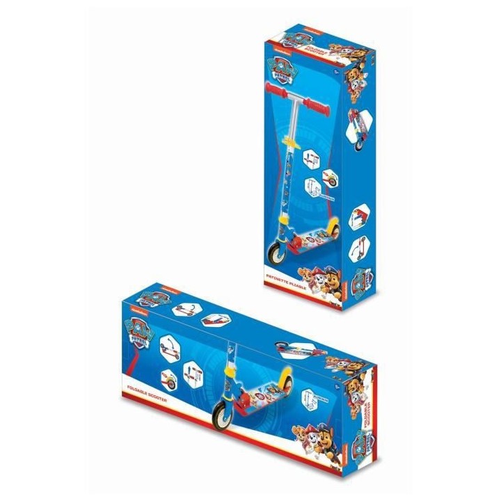 SMOBY - PAT'PATROUILLE Patinette 2 roues pliable - Strucure métale -