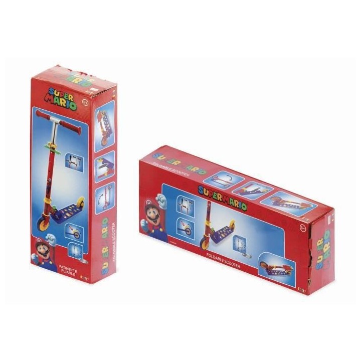 SMOBY - SUPER MARIO Patinette 2 roues pliable - Strucure métale - Gui