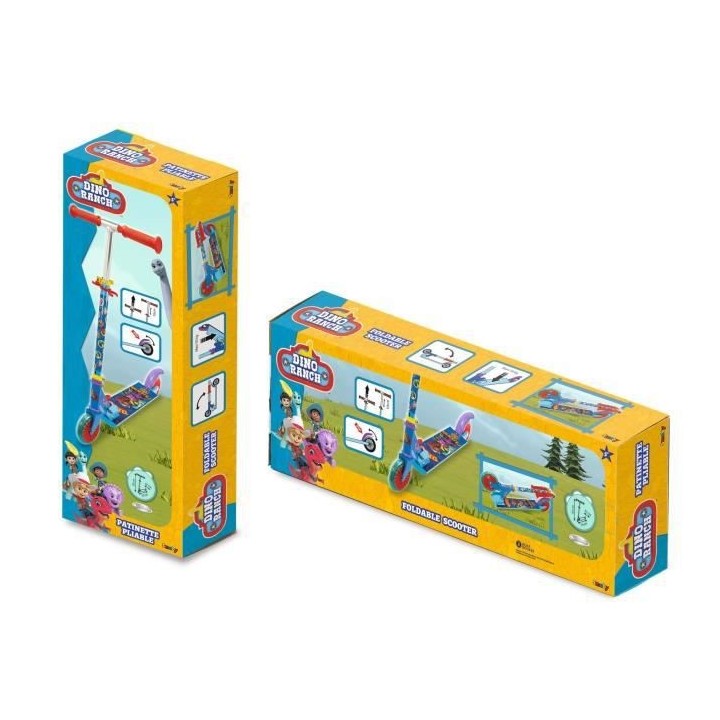 SMOBY - DINO RANCH Patinette 2 roues pliable - Strucure métale - Guid