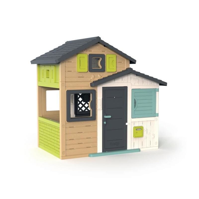 SMOBY Maison Friends House Evo - Anti-UV - 175,4x114,3x162 cm - Compatible avec tous les accessoires Smoby