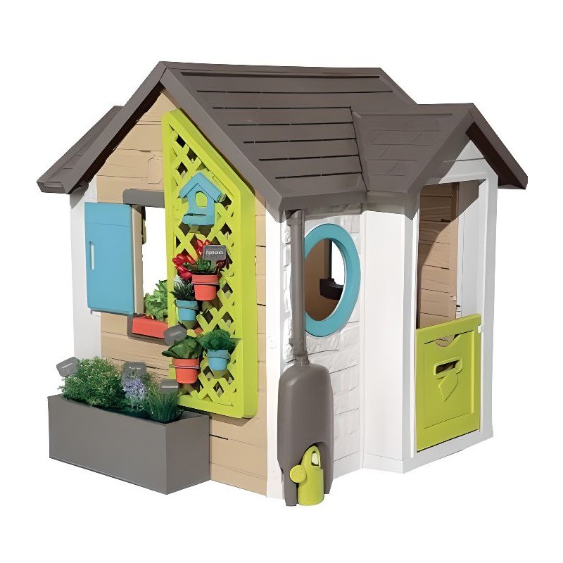 SMOBY Maison Garden House + Accessoires jardinage - 128,5x132x135 cm