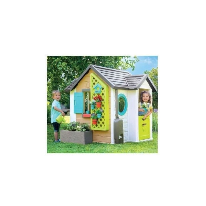 SMOBY Maison Garden House + Accessoires jardinage - 128,5x132x135 cm