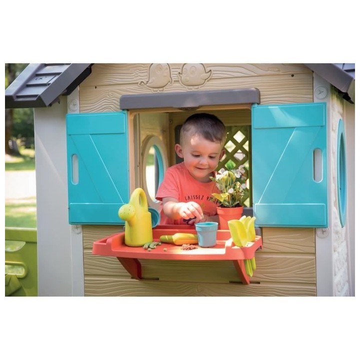SMOBY Maison Garden House + Accessoires jardinage - 128,5x132x135 cm