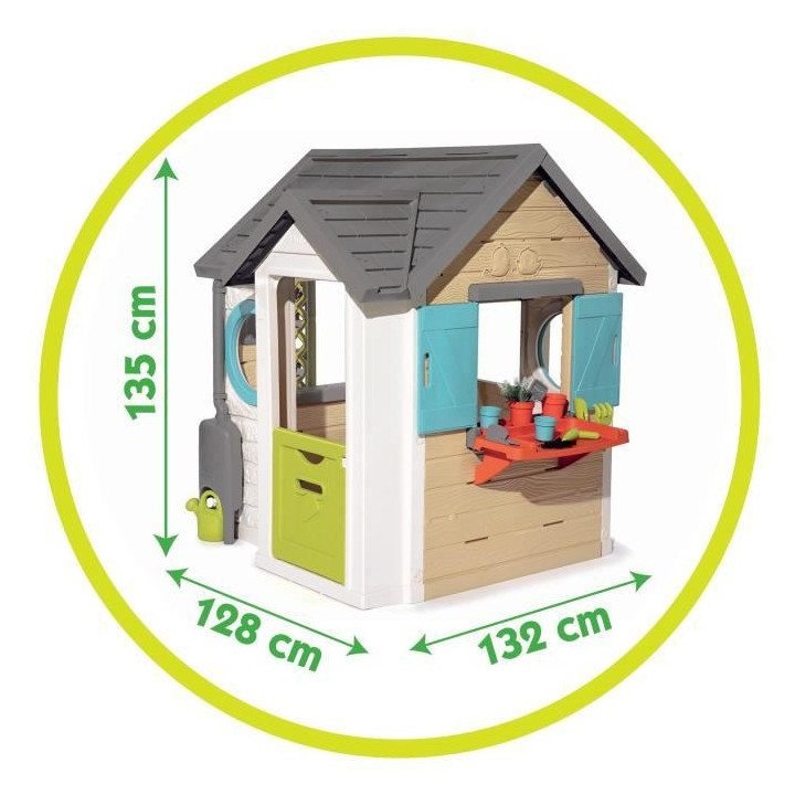 SMOBY Maison Garden House + Accessoires jardinage - 128,5x132x135 cm