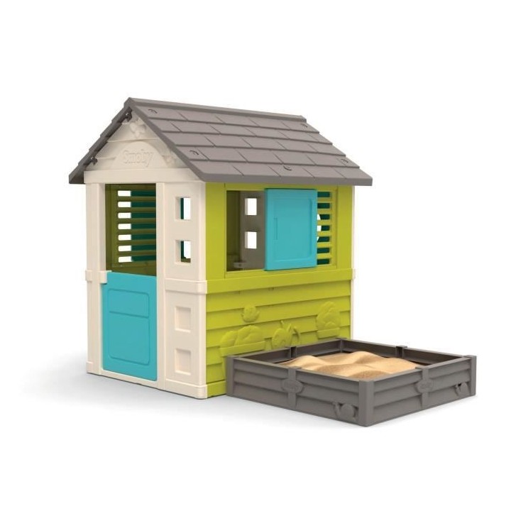 SMOBY Maison Square + Bac a sable ou potager - Bache de fond fournie -