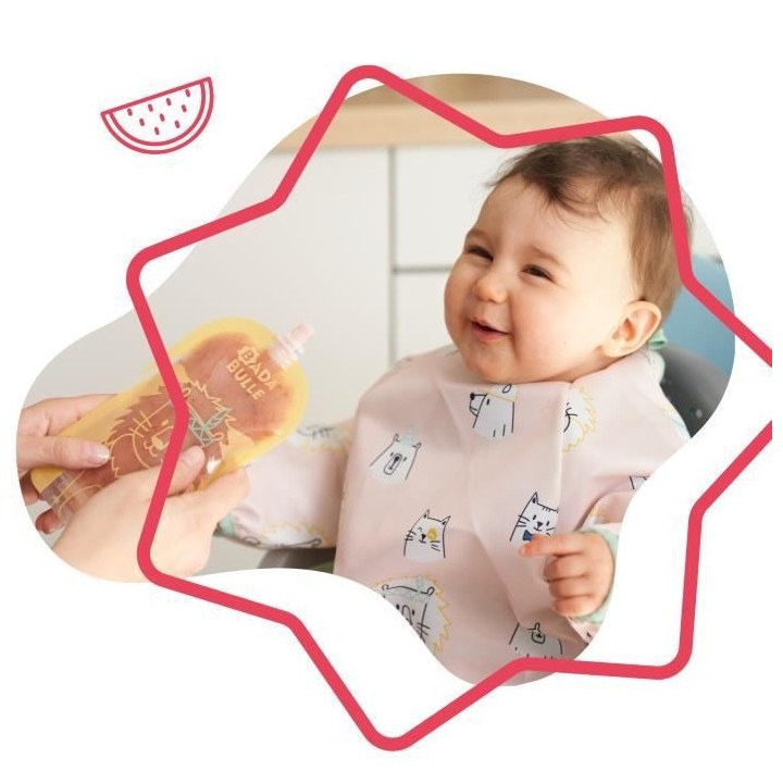 Badabulle Bavoir manche longues, Imperméable, Ajustable, 4 mois a 3 a