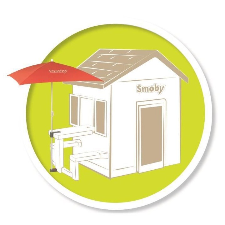 SMOBY Parasol adapté aux tables pique-nique Smoby - 80x90 cm