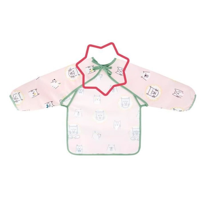 Badabulle Bavoir manche longues, Imperméable, Ajustable, 4 mois a 3 a