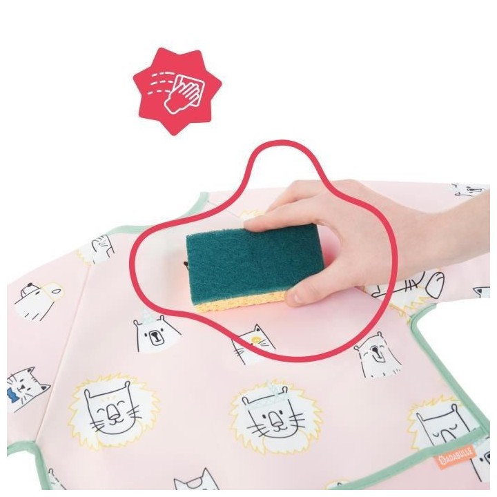 Badabulle Bavoir manche longues, Imperméable, Ajustable, 4 mois a 3 a