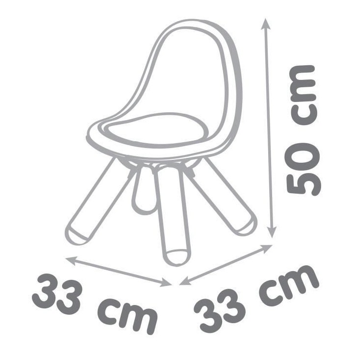 SMOBY - KID Chaise enfant grise - Anti UV - Max 50 Kg - Fabrication fr