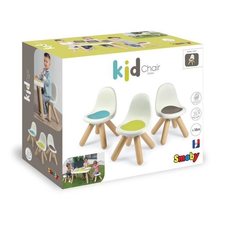 SMOBY - KID Chaise enfant grise - Anti UV - Max 50 Kg - Fabrication fr