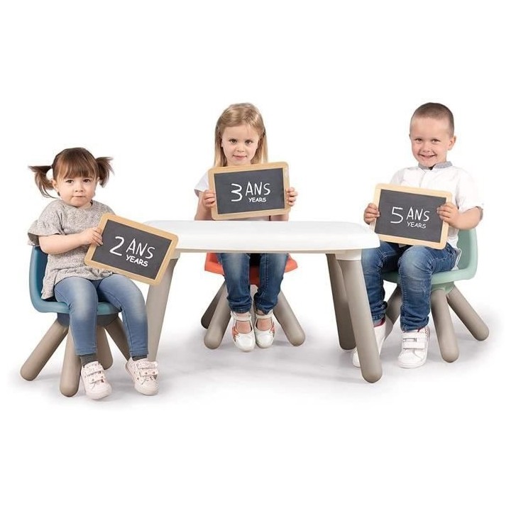 SMOBY - KID Table enfant blanche - Anti UV - 4 enfants - Fabrication f