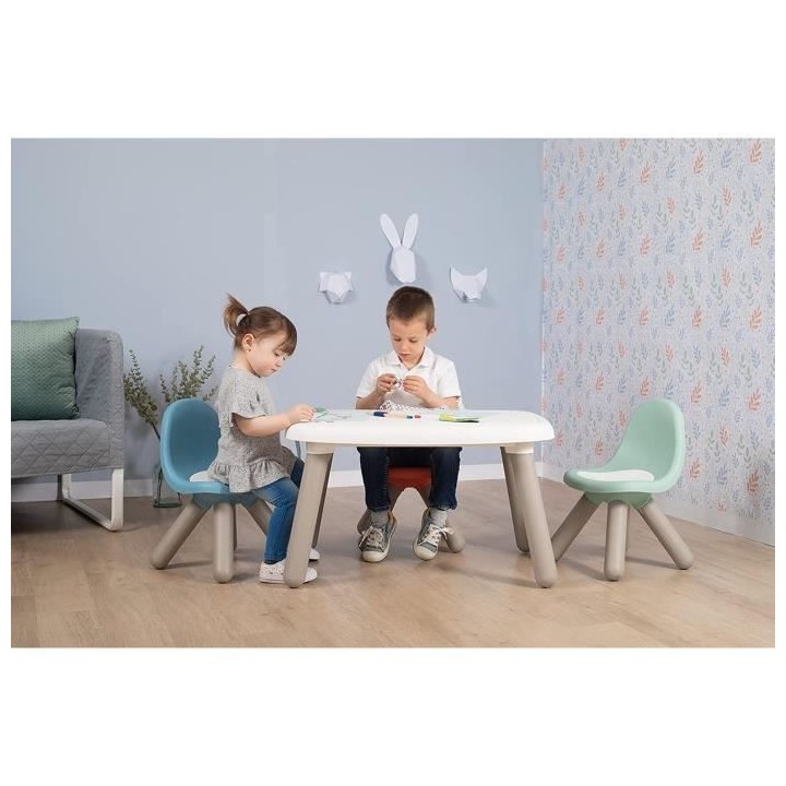 SMOBY - KID Table enfant blanche - Anti UV - 4 enfants - Fabrication f