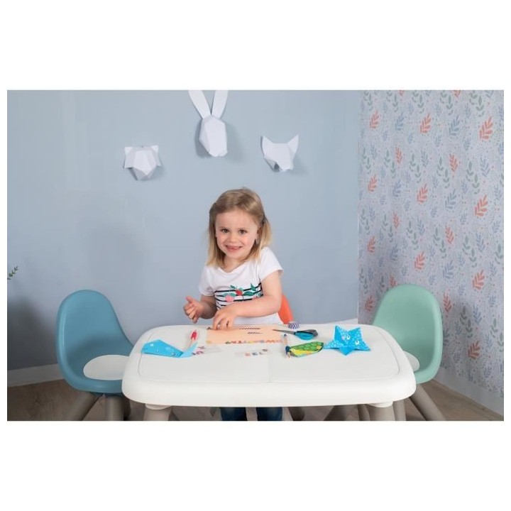 SMOBY - KID Table enfant blanche - Anti UV - 4 enfants - Fabrication f