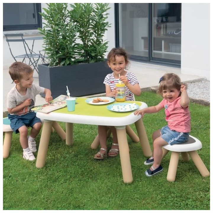 SMOBY - KID Table enfant verte - Anti UV - 4 enfants - Fabrication fra