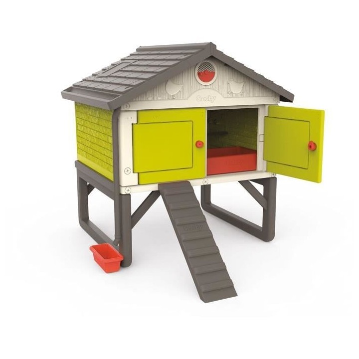 SMOBY Poulailler Cot Cot Cottage pour 5 poules - 159x126x128 cm - Entr