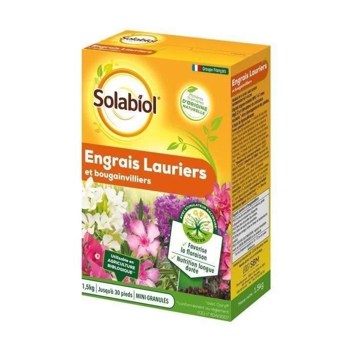 SOLABIOL SOLAURY15 Engrais Lauriers et Bougainvilliers 100% Organique