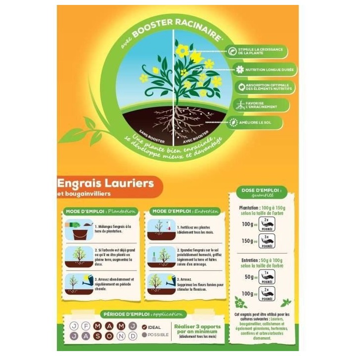 SOLABIOL SOLAURY15 Engrais Lauriers et Bougainvilliers 100% Organique