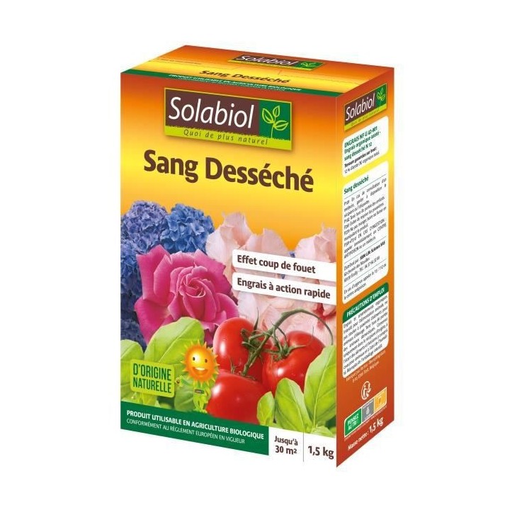 SOLABIOL - Sang Desséché 1,5 Kg - Action coup de fouet - Pret a l'em