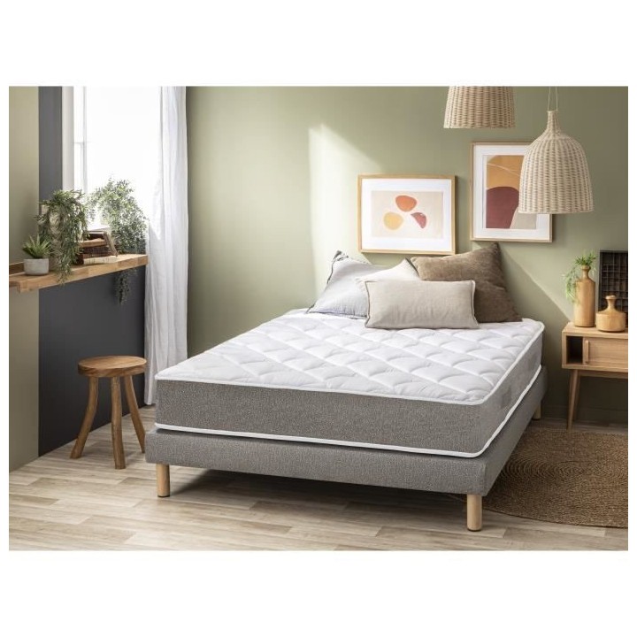 Ensemble Matelas + sommier DEAMACCESS - 140x190 - Epaisseur 24 cm - 10