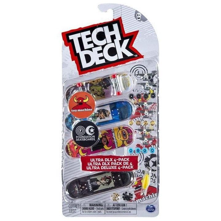 Finger Skate - Tech Deck - Pack 4 Fingers Skates - 6028815 - Authentiq