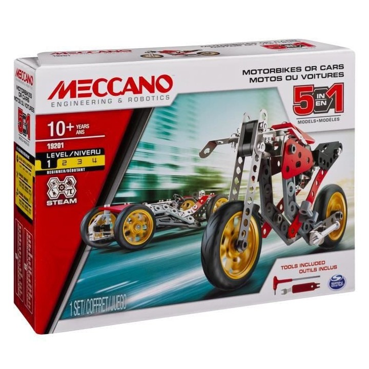 MECCANO Voiture et moto - 5 modeles