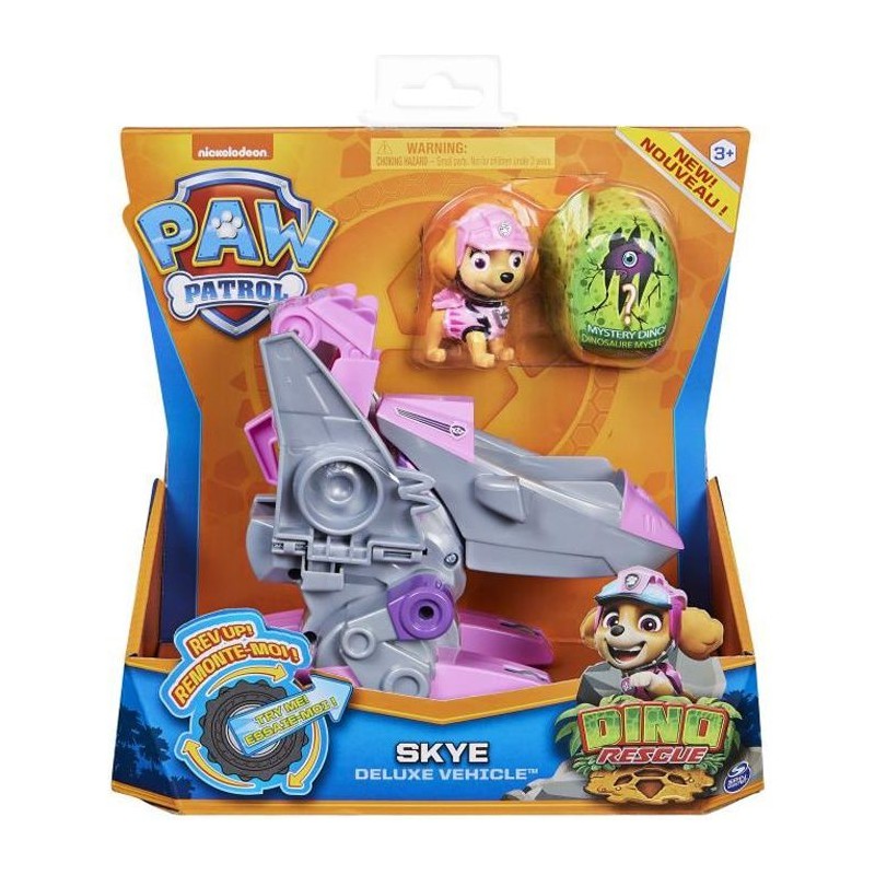 PAT PATROUILLE - VEHICULE + FIGURINE DELUXE STELLA DINO RESCUE Paw Patrol - 6059520 - Voiture a remonter Jeu Jouet Enfant 3 ans