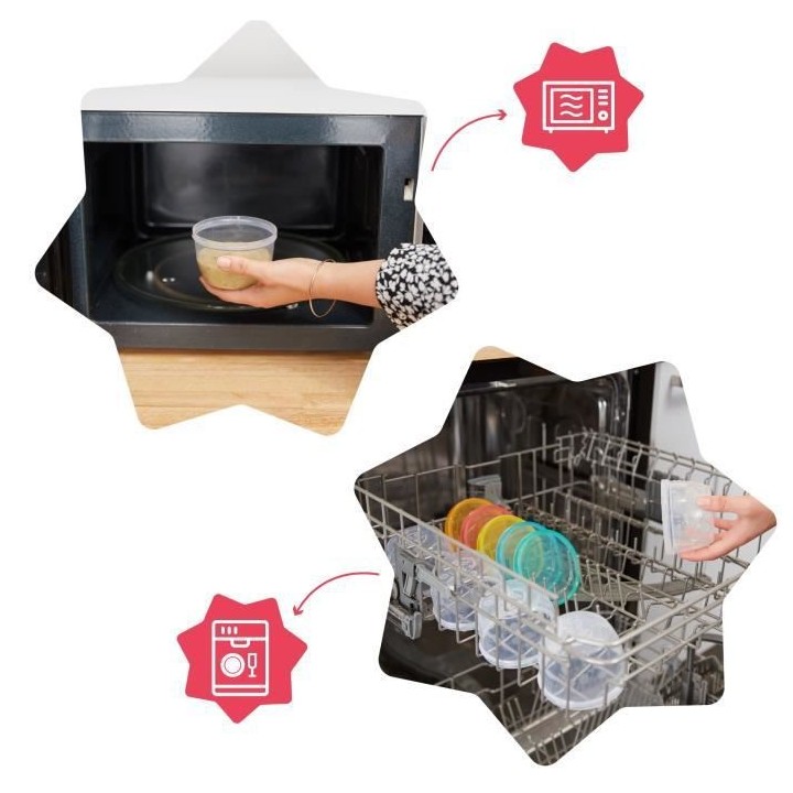 Badabulle Lot de 12 badabowls - Boîtes de conservation gradués 250ml