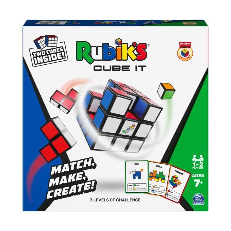 Rubik's Cube - Jeu de Rapidité - Rubik's Cube It - 54 Cartes Incluses - 1 a 2 Joueurs - Des 7 ans