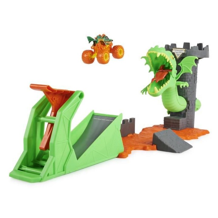 PLAYSET DUELING DRAGON + 1 VÉHICULE DIE CAST 1:64 Monster Jam