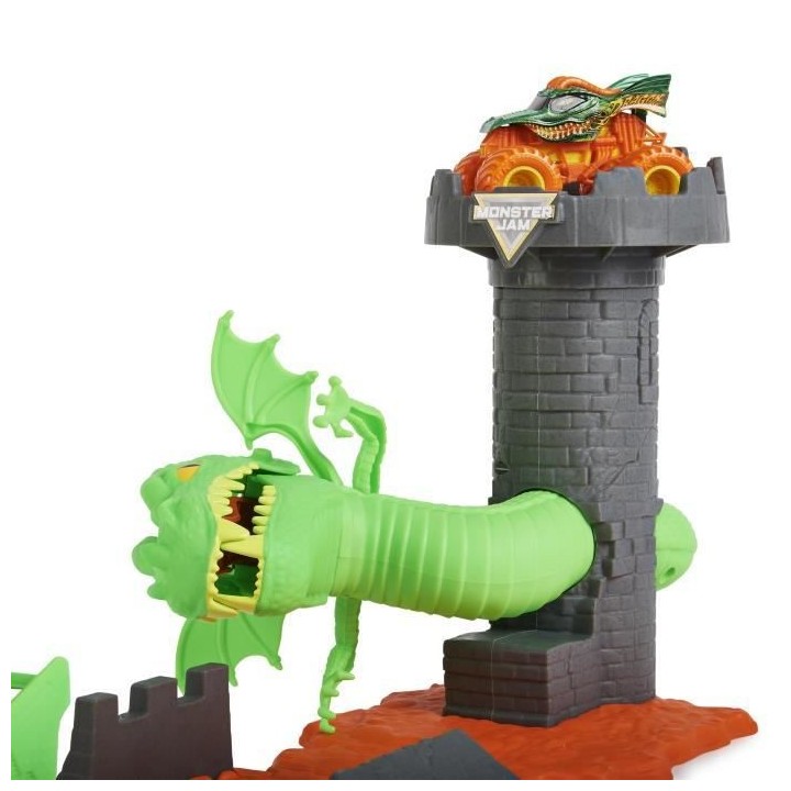PLAYSET DUELING DRAGON + 1 VÉHICULE DIE CAST 1:64 Monster Jam