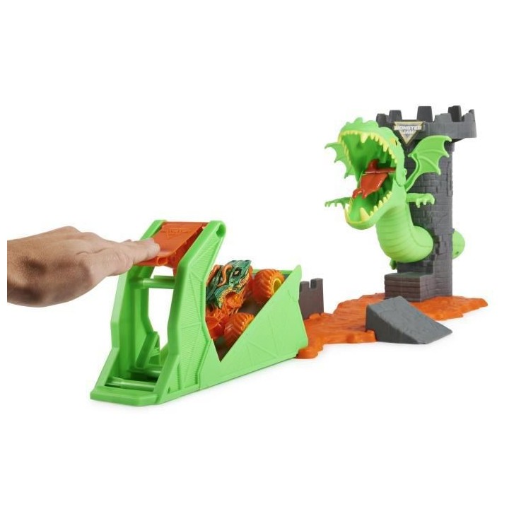 PLAYSET DUELING DRAGON + 1 VÉHICULE DIE CAST 1:64 Monster Jam