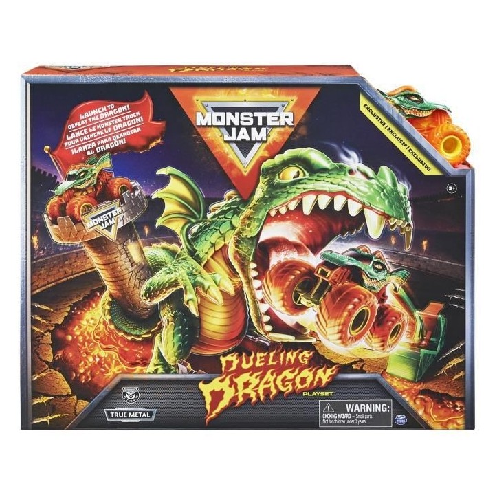PLAYSET DUELING DRAGON + 1 VÉHICULE DIE CAST 1:64 Monster Jam